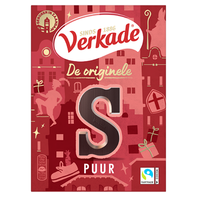 Verkade chocoladeletter puur 135 gram