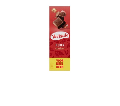 Chocoladereep Verkade Fairtrade puur 180 gram