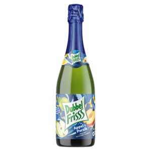 DubbelFrisss kinderchampagne appel & perzik fles  75 cl