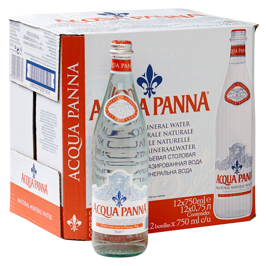 Acqua Panna (koolzuurvrij) glazen fles 12 x 0,75L