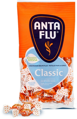 Keelpastilles Anta Flu classic suikervrij zak 120 gram