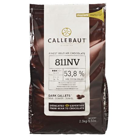 Callebaut chocolade callets dark 53,8% zak 1000 gram