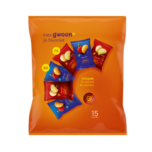 Chips G'woon minizakjes paprika & naturel 15 zakjes