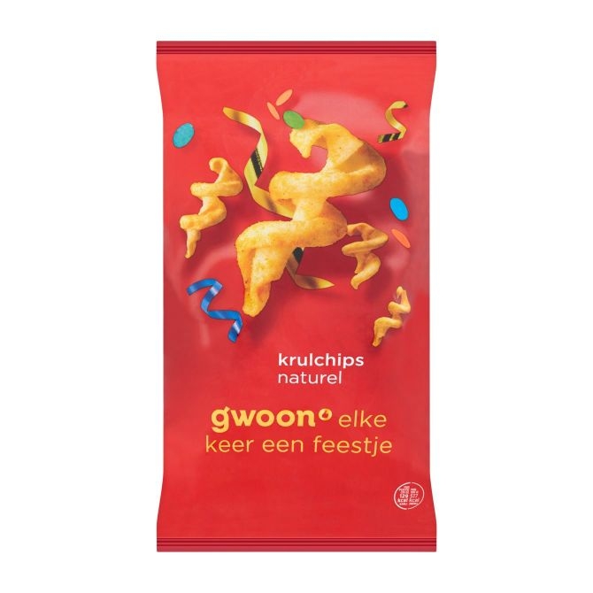 Chips krulchips naturel G'woon 110 gram