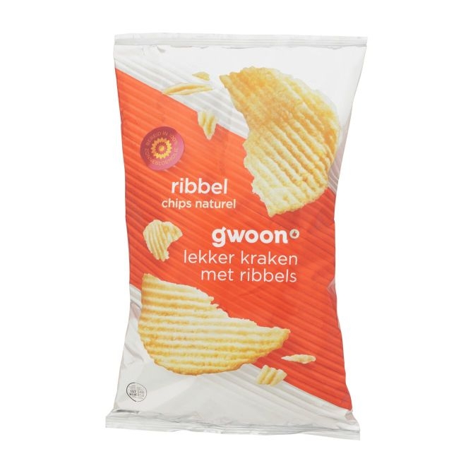 Chips naturel Ribbel G'woon 200 gram