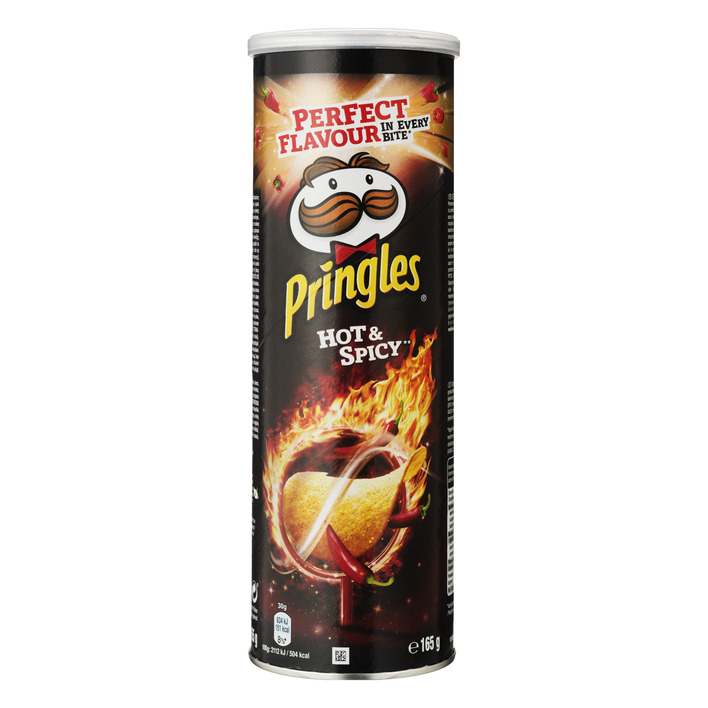 Chips Pringles hot spicy  bus 165 gram