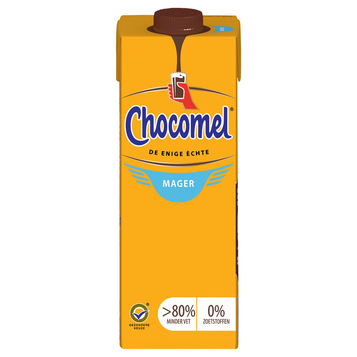 Chocolademelk Chocomel mager Nutricia 1L