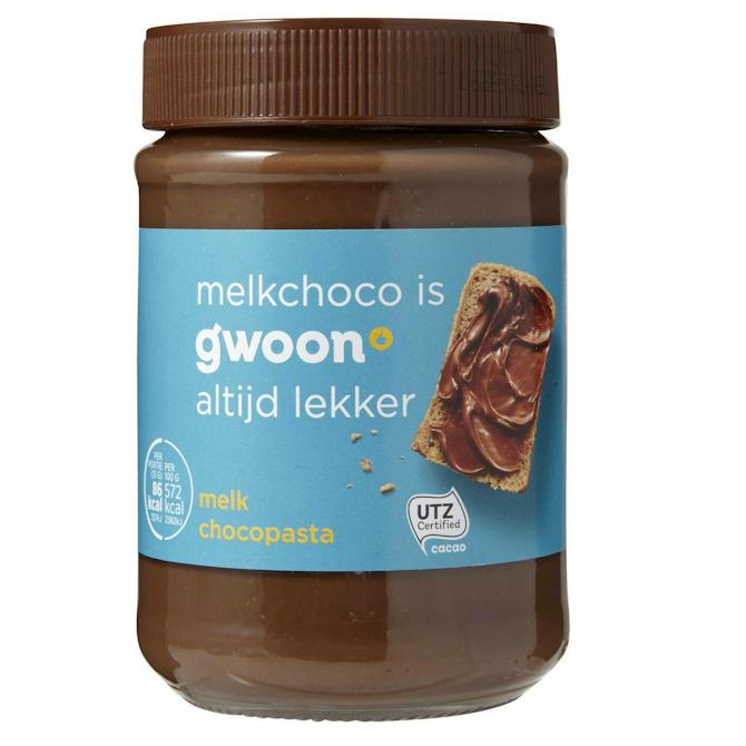 Chocoladepasta melk G'woon 400 gram