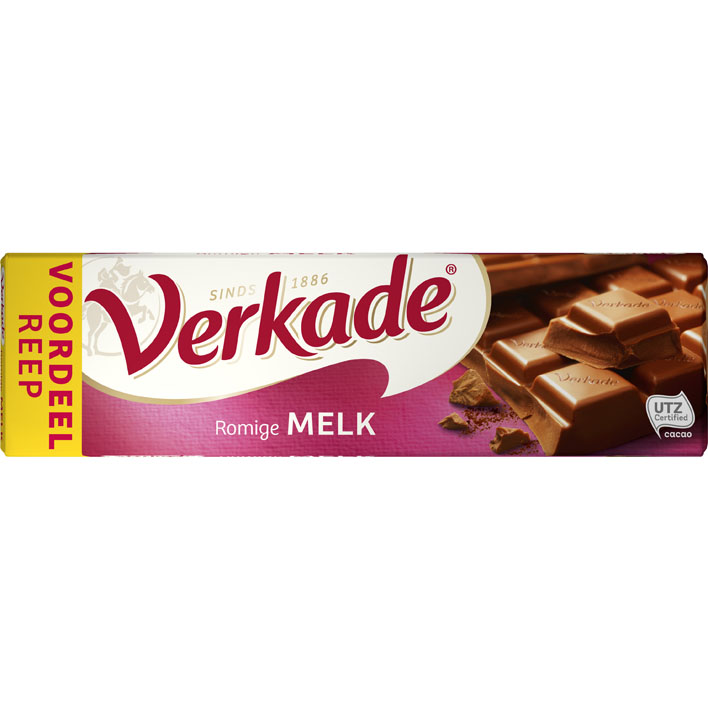 Chocoladereep Verkade Fairtrade melk 192 gram