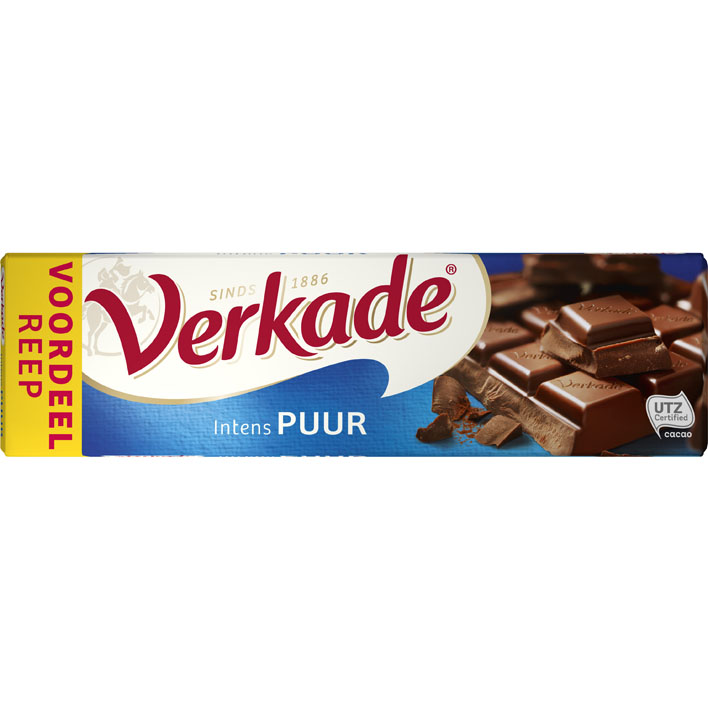 Chocoladereep Verkade Fairtrade puur 192 gram