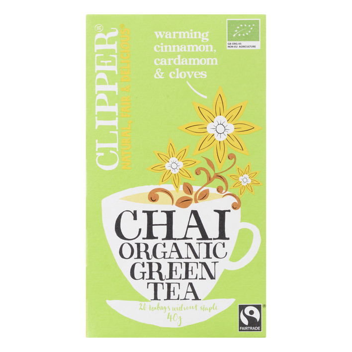 Clipper chai organic green tea pakje