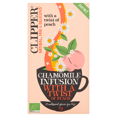 Clipper thee chamomile infusion with a twist  peach pakje a 20 zakjes
