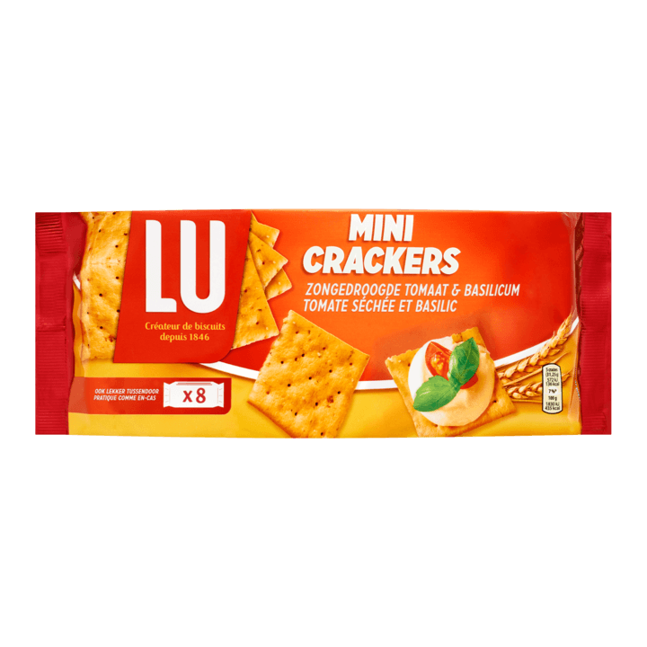 Crackers Premium tomaat & basilicum LU 250 gram