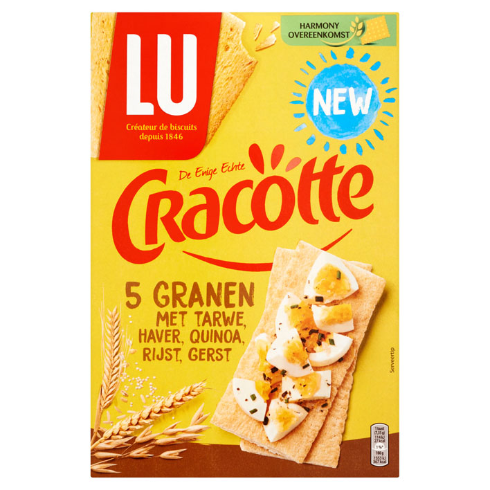 Cracotte crackers Lu 5 granen 250 gram