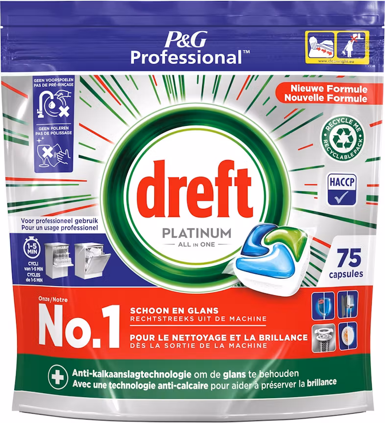 Vaatwastablet Dreft platinum regular 75 stuks