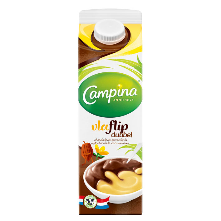 Dubbelvla Campina vanille chocolade 1L