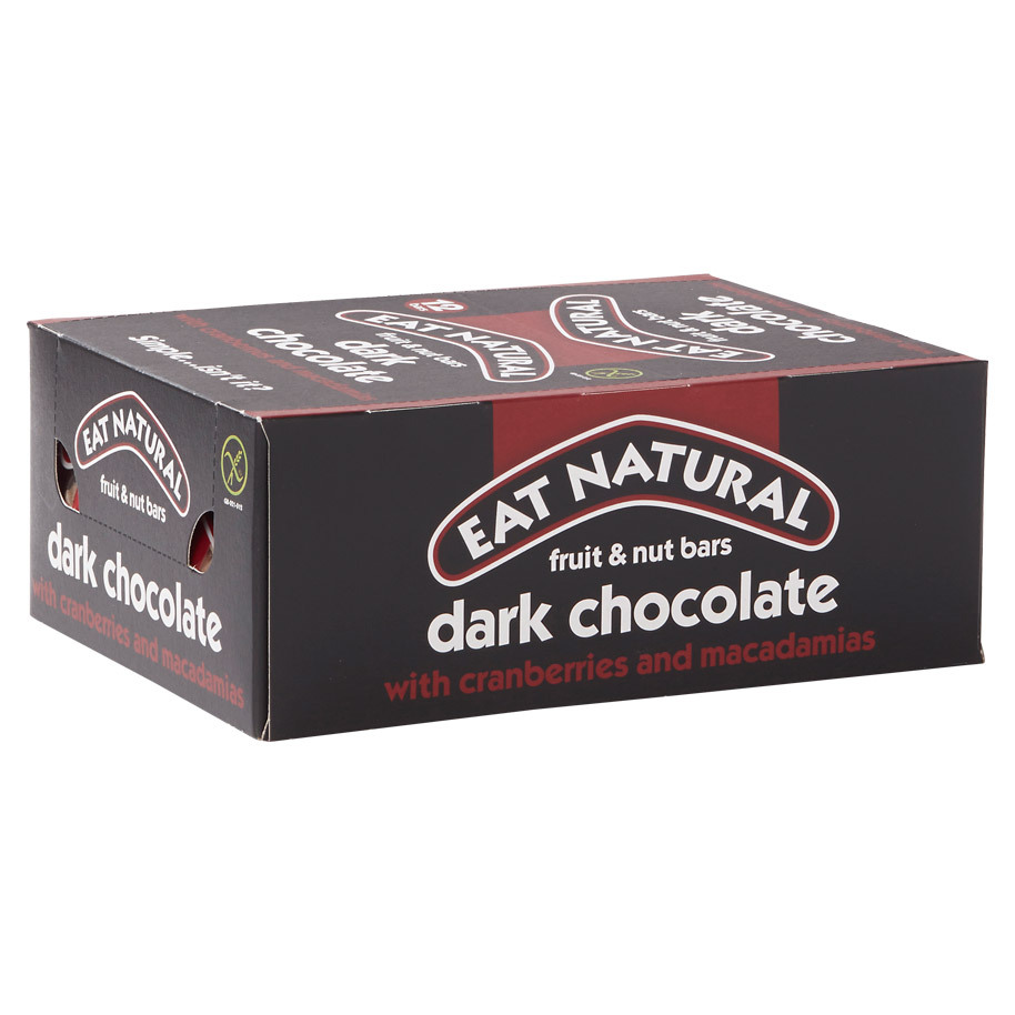 Eat natural cranberry macademia dark chocolate 12 x 45 gram