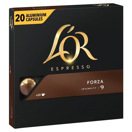 Koffiecapsules Lór Forza espresso a 20 stuks voordeelverpakking