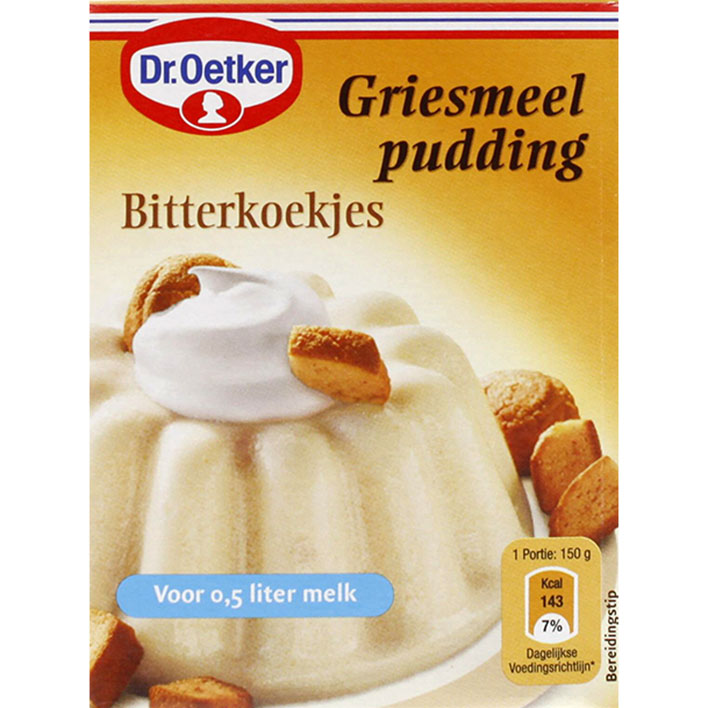 Griesmeel pudding bitterkoekjes Dr Oetker  90 gram