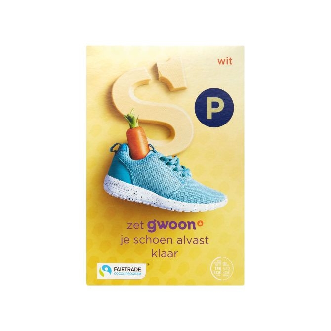 G'woon chocoladeletter wit 135 gram