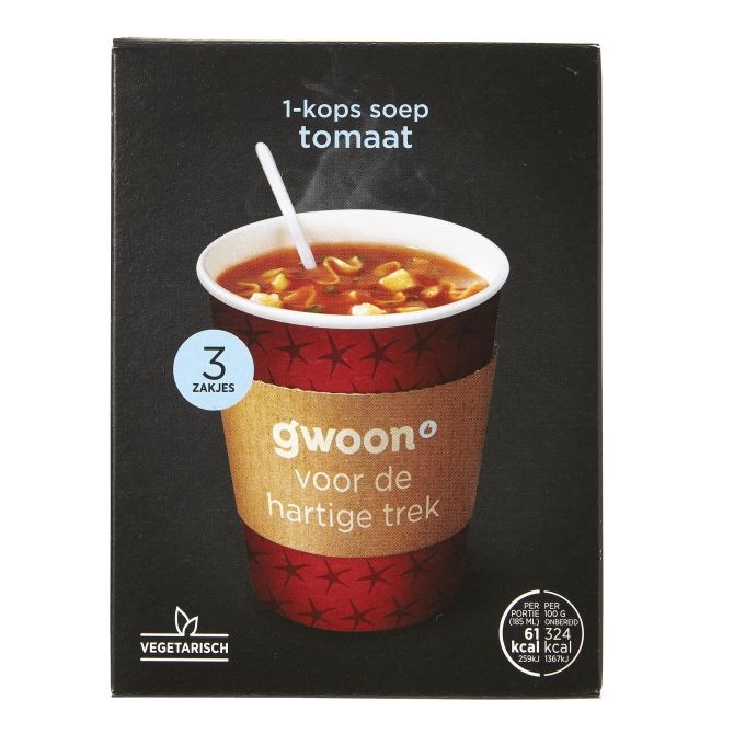 G'woon tomatensoep 1- kops 57 gram