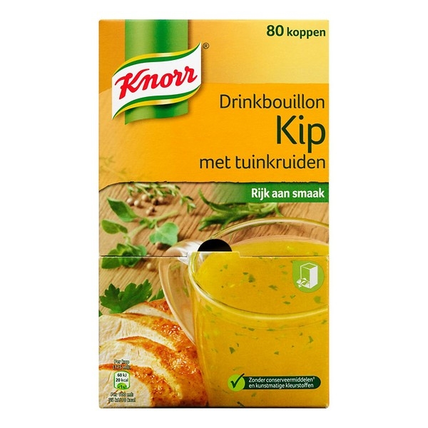 Knorr drinkbouillon kip met tuinkruiden 80 stuks