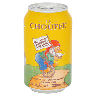La Chouffe blonde Belgisch bier blikken 4 x 330 ml
