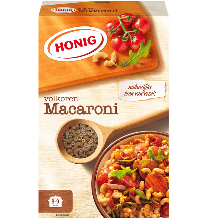 Macaroni Honig volkoren 500 gram