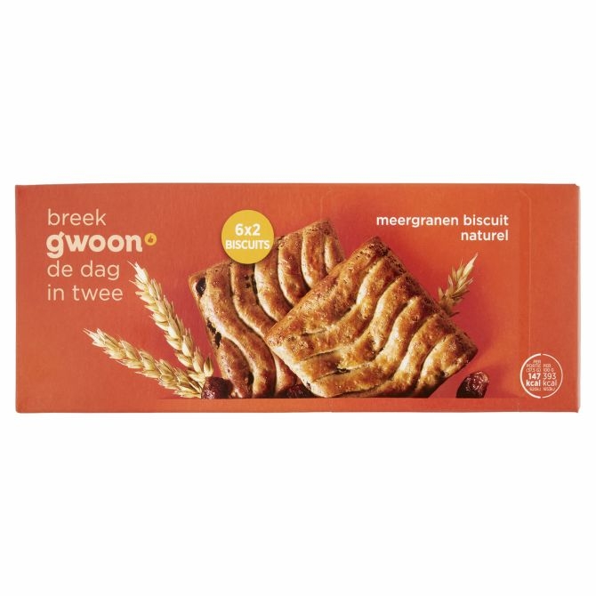 Meergranen biscuit krent rozijn G'woon 225 gram