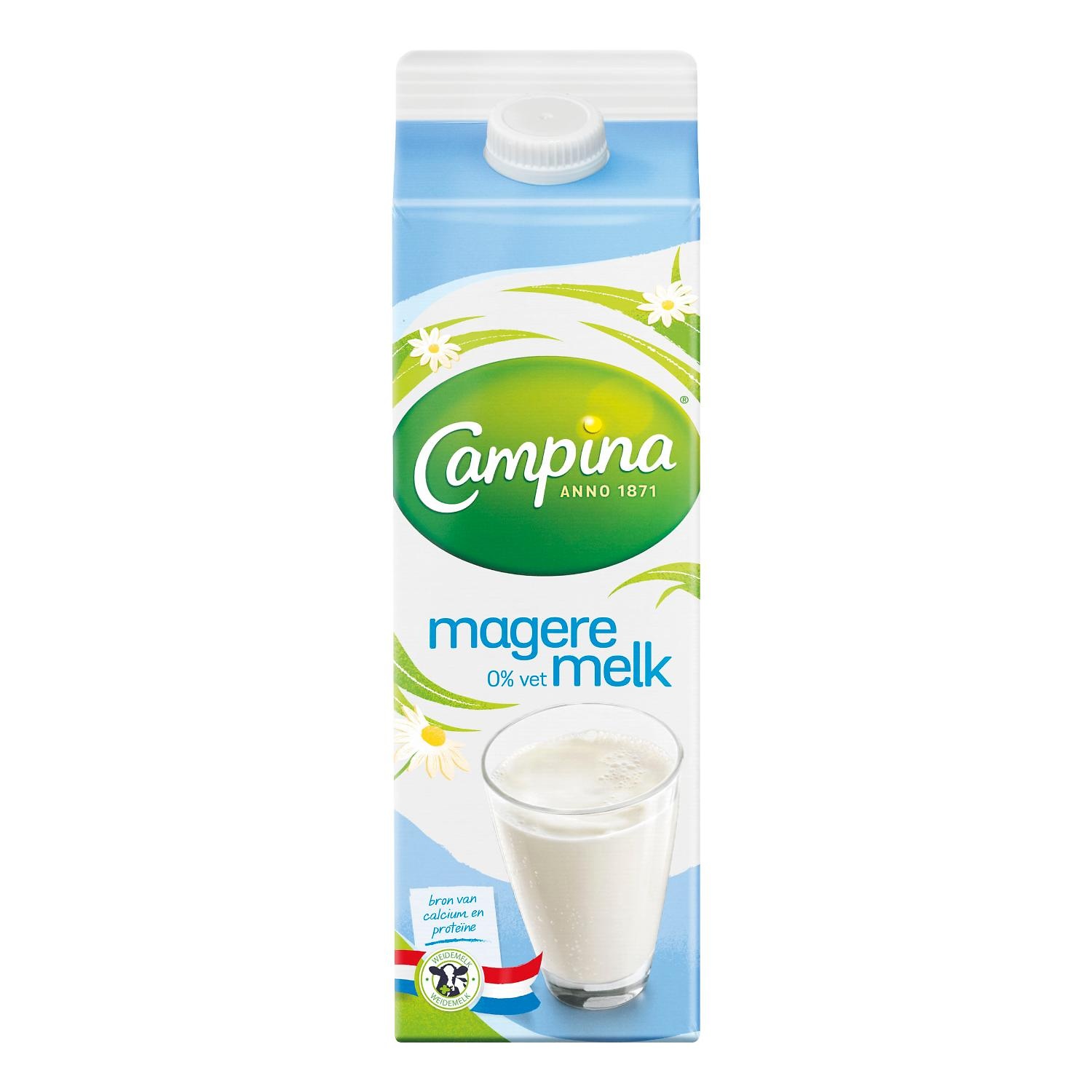 Melk Campina  0% vet 1L