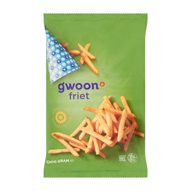 Patat frites G'woon zak 1000 gram