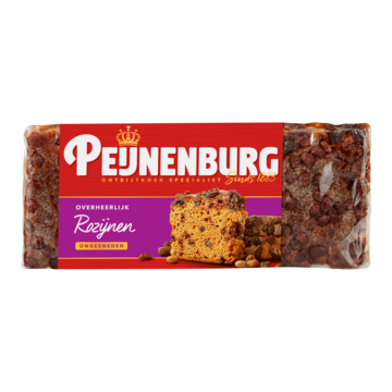 Peijnenburg Ontbijtkoek rozijnen ongesneden 465 gram