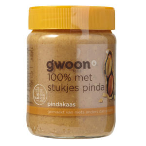 Pindakaas G'woon met stukjes pinda 350 gram