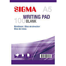 Schrijfblok Sigma A5 5 x 100 vel blank