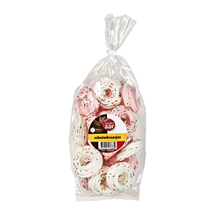 Schuimkransjes roze/wit toefzak G'woon 200 gram