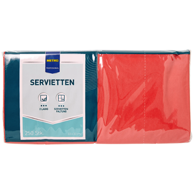 Servetten rood MPRO 33x33 250 stuks