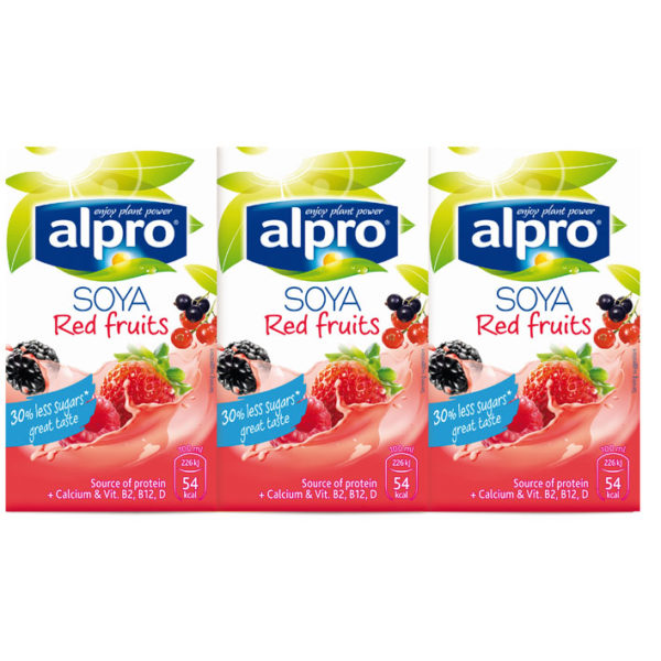 Soja melk Alpro rode vruchten  drinkpakjes 3x0,25L
