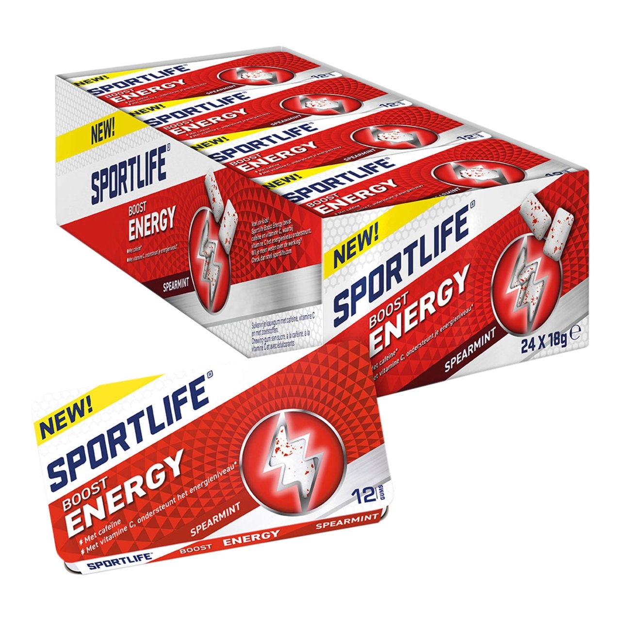 Sportlife boost energy spearmint 24 x 18 gram