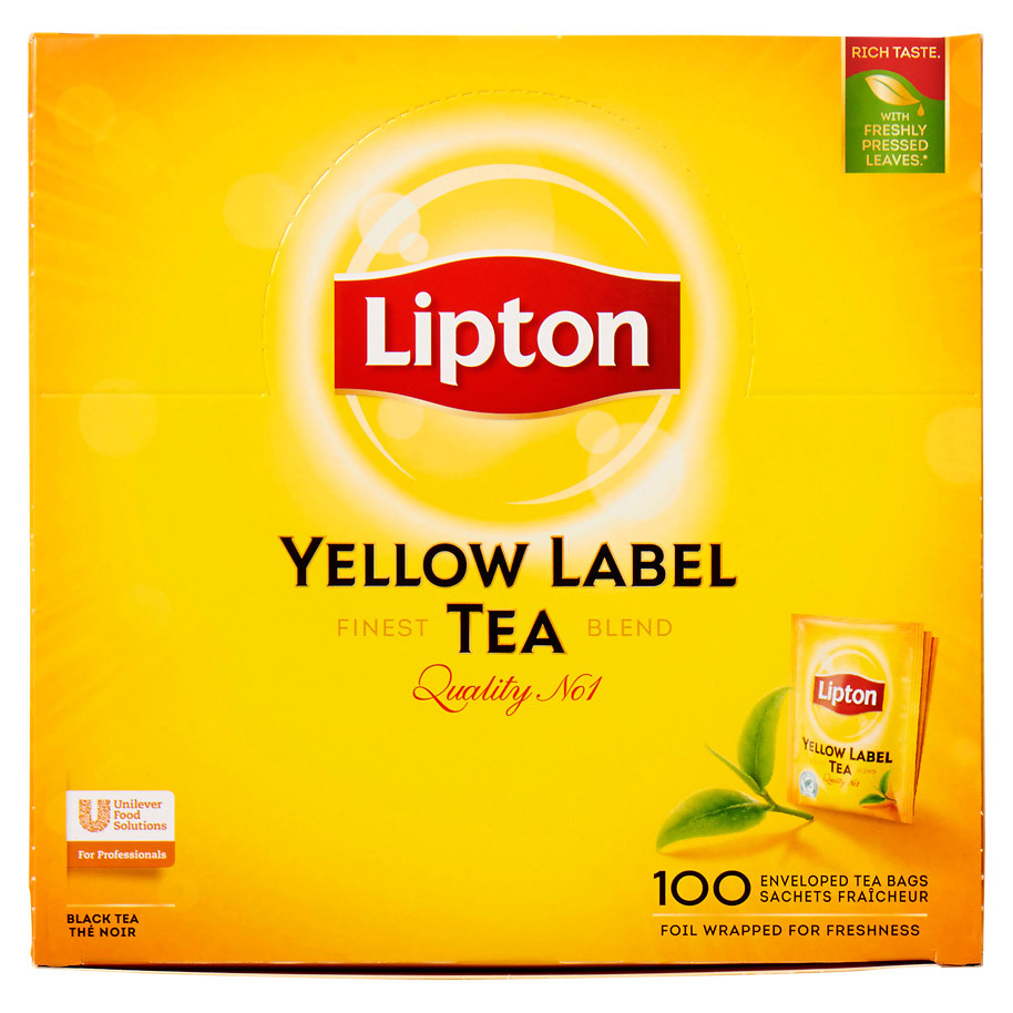 Thee Lipton yellow label professioneel 100 x 1,5 gram envelop