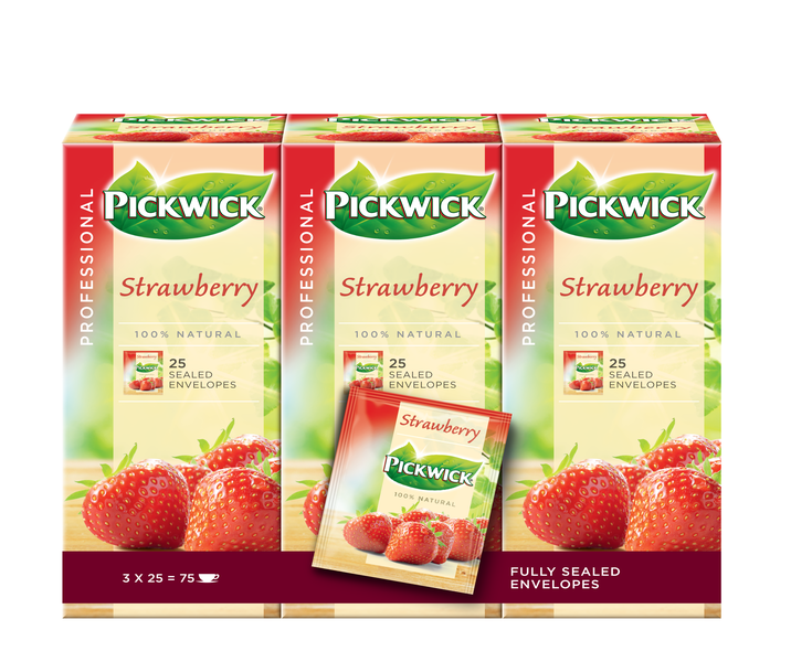 Thee Pickwick  Aardbeien 3 x 25 x 2 gram