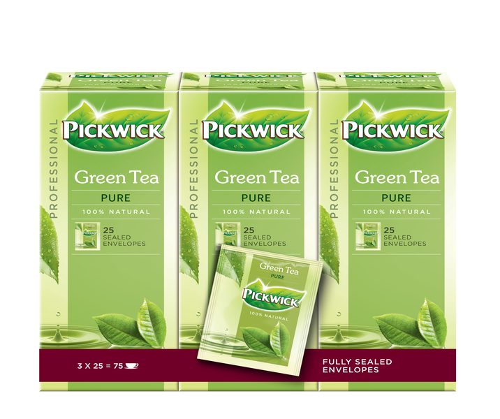 Thee Pickwick green tea pure 3 x 25 x 2 gram