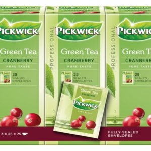 Thee Pickwick Groene thee cranberry  3 x 25 x 2 gram