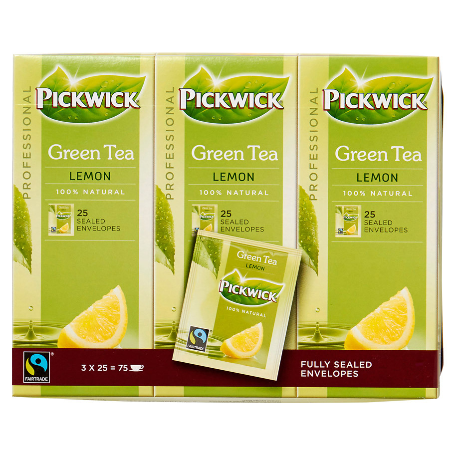Thee Pickwick Professioneel  groene thee original lemon 3 x 25 x 2 gram