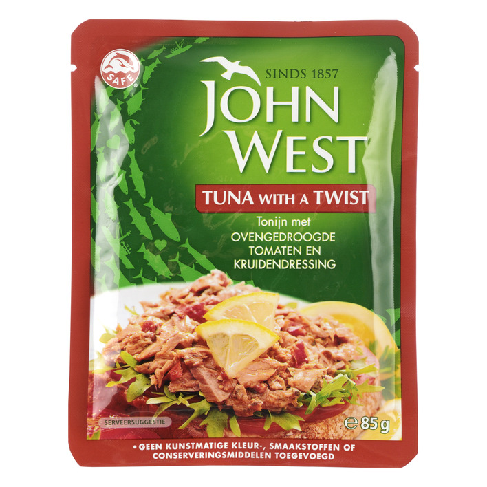 Tonijn met ovengedroogde tomaten en kruidendressing John west 85 gram