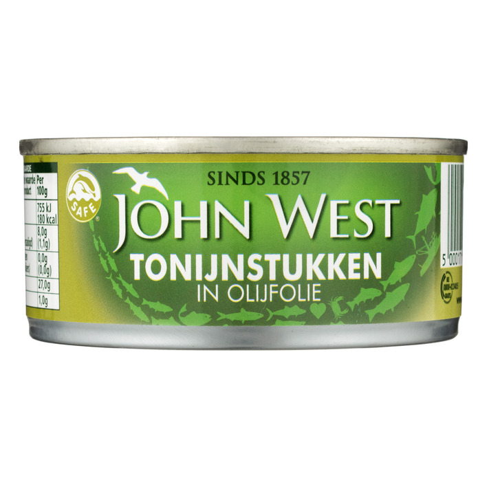 Tonijnstukken in olijfolie John West 160 gram