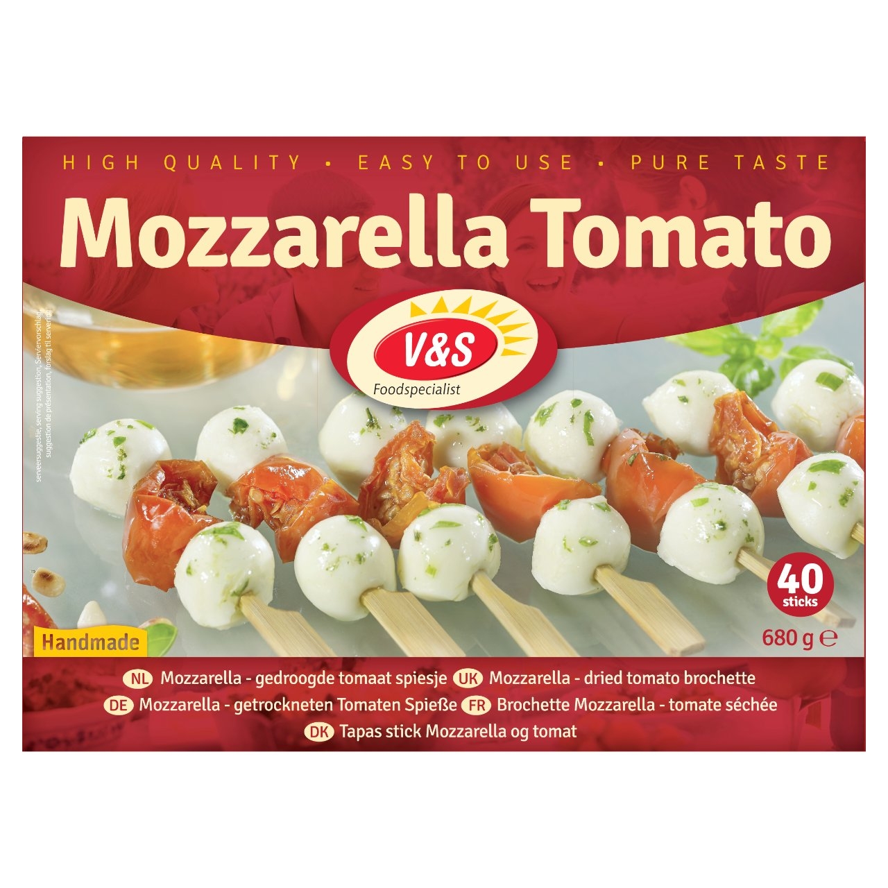 V&S mozzarella tomato 40 x 17 gram