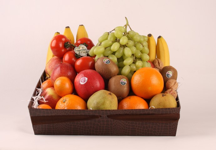 Fruitmand werkfruit medium met een divers assortiment vers fruit