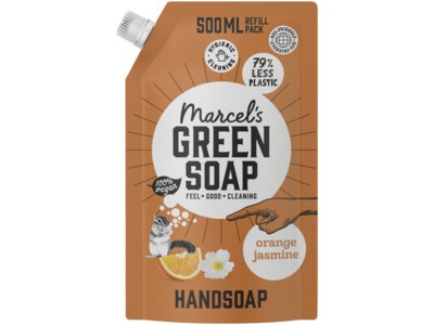 Marcel's Green soap handzeep orange jasmine navul 500 ml